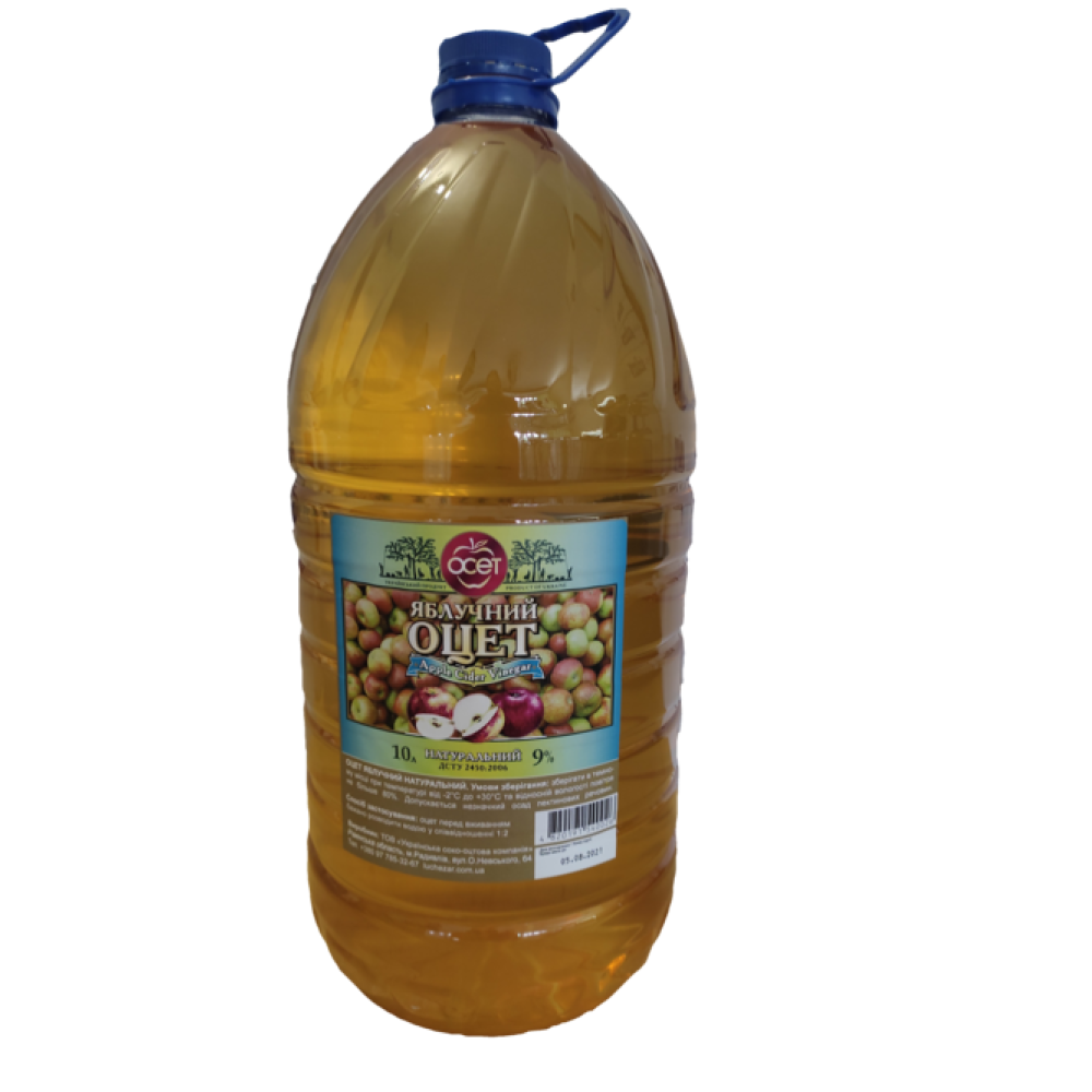 Оцет яблучний ПЕТ 10л натуральний 9%